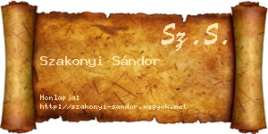 Szakonyi Sándor névjegykártya