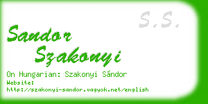 sandor szakonyi business card